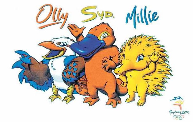 Olyy, Syd y Millie, las mascotas de los Juegos Olímpicos de Sídney, 2000